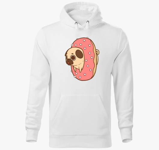 Mopszos kapucnis pulóver