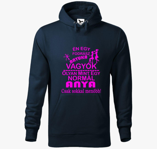 Fodrász anyuka kapucnis pulóve...