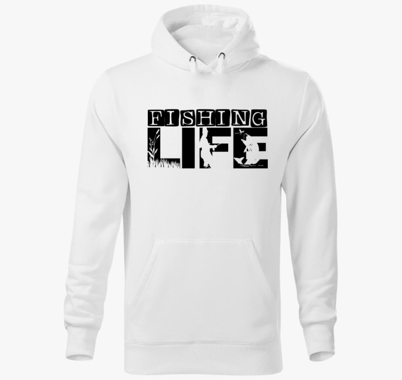 Fishing LIFE kapucnis pulóver - Horgászat az élet!