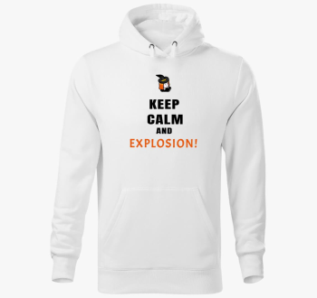 Keep calm and explosion kapucnis pulóver