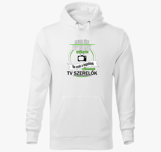 TV szerelő kapucnis pulóver