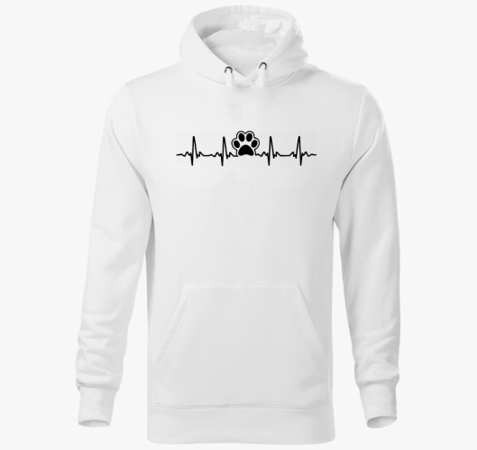 Kutyás EKG kapucnis pulóver