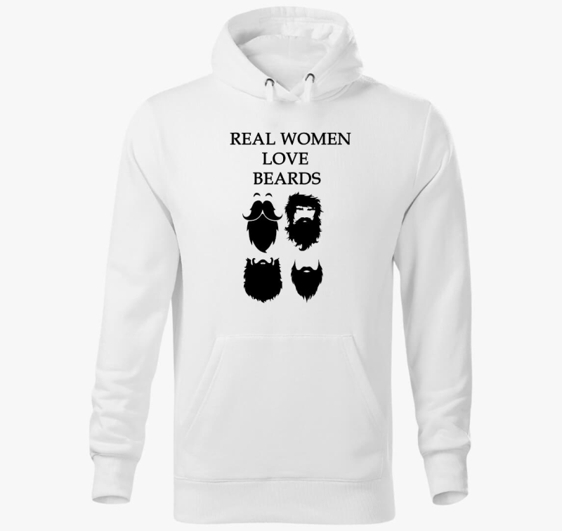 Az igazi nők szeretik a szakállat kapucnis pulóver