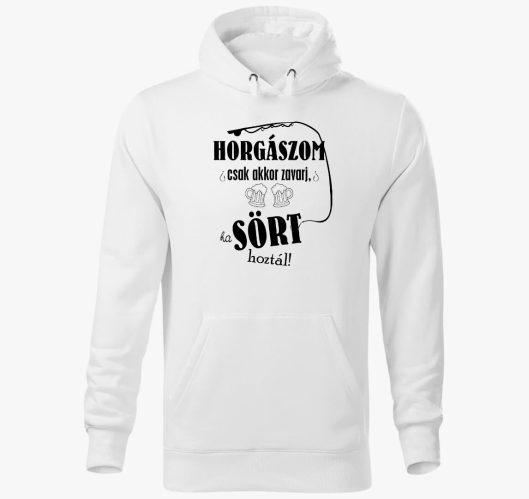 Horgászos Sörös kapucnis pulóv...