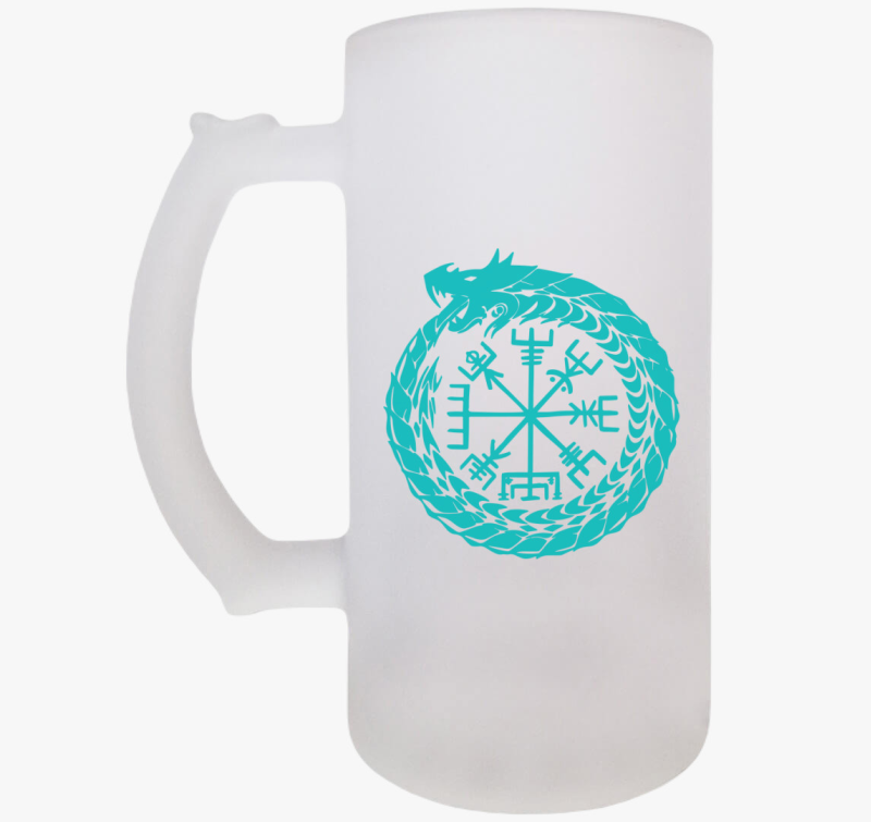 Vegvisir védő rúna söröskorsó