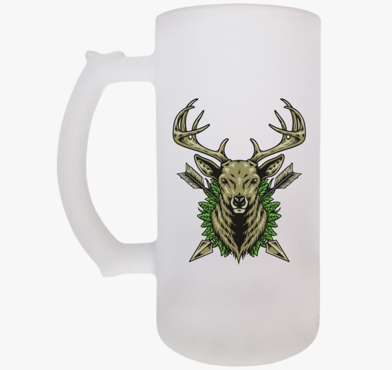 Szarvas fej vadászat söröskorsó