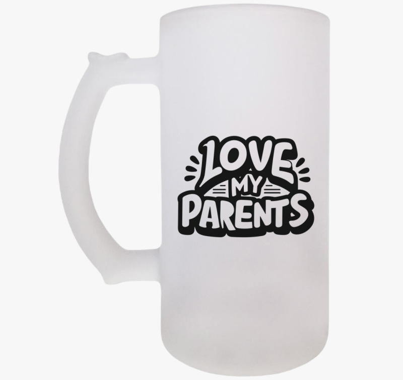 Love my Parents fekete söröskorsó