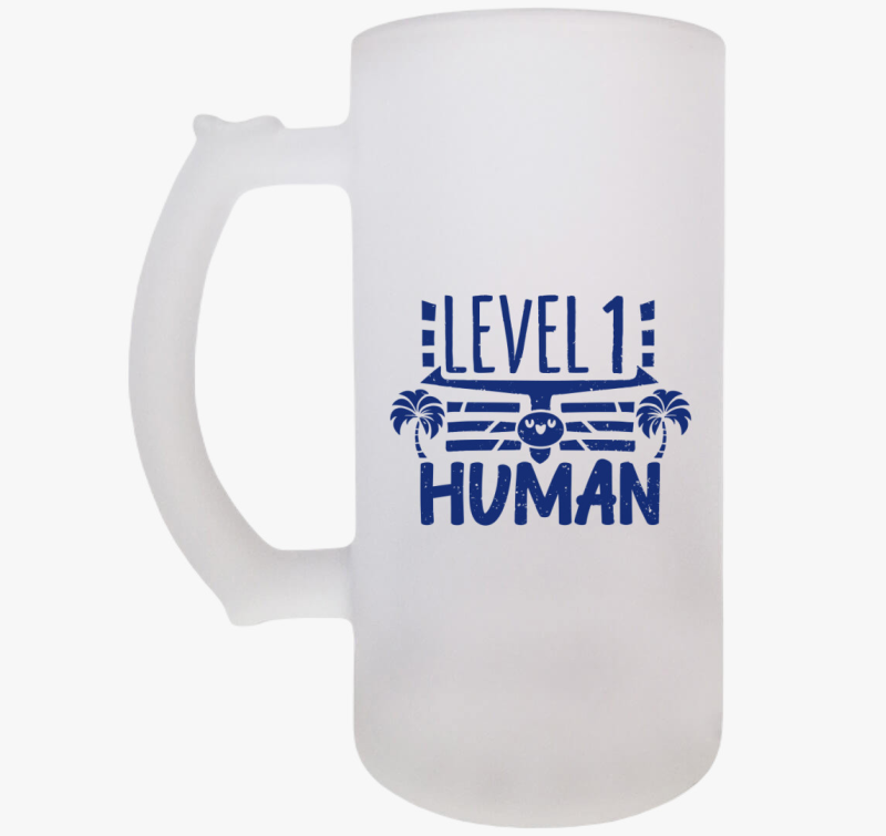 Level 1 Human kék söröskorsó