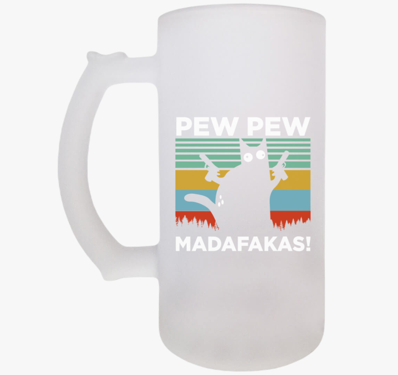 Macska Pew Pew vicces söröskorsó