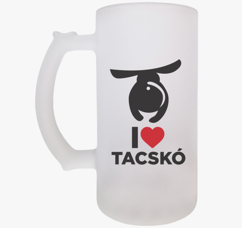 I love Tacskó design divat söröskorsó