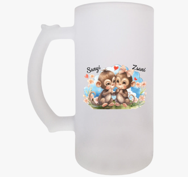 Összebújós szerelmes Majmok söröskorsó