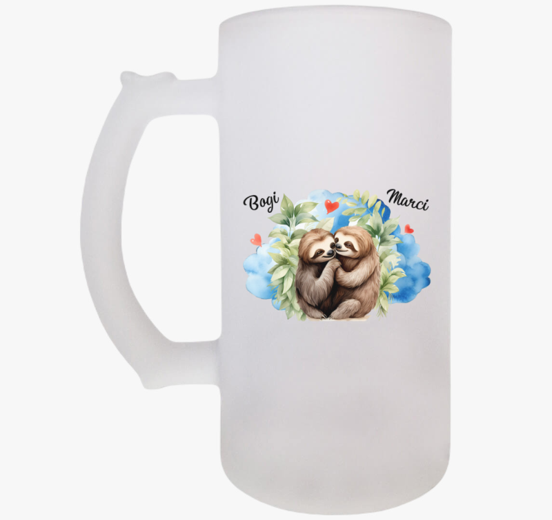 Összebújós szerelmes Lajhárok söröskorsó