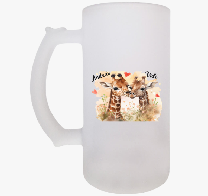 Összebújós szerelmes Zsiráf söröskorsó