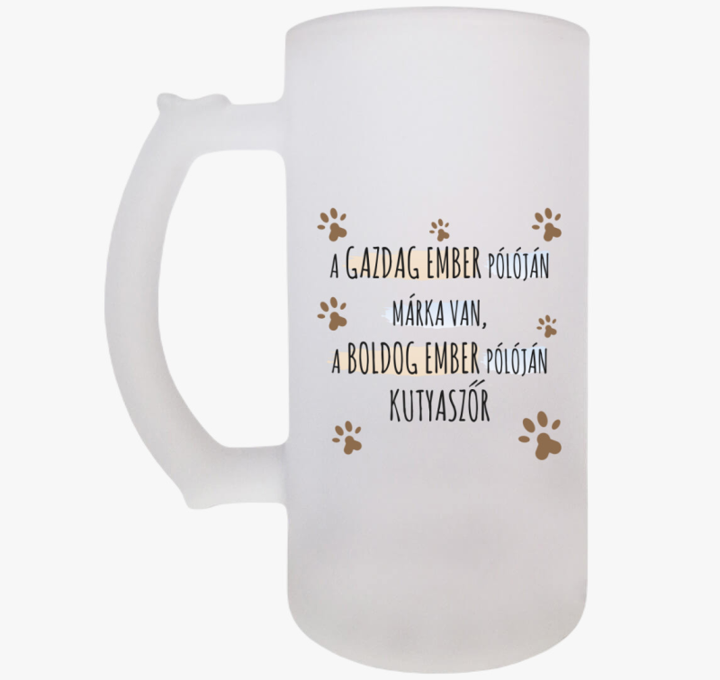 A boldog ember söröskorsóján kutyaszőr söröskorsó