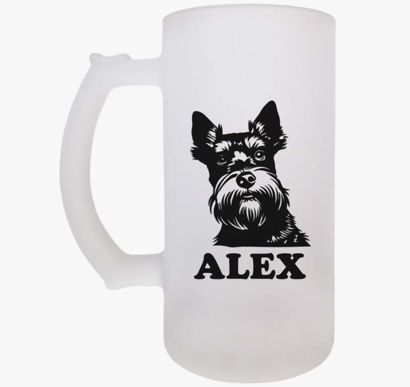 Schnauzer illusztráció söröskorsó