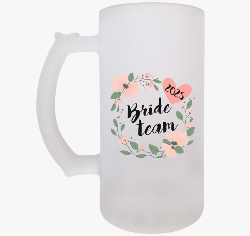 Bride team virágos söröskorsó