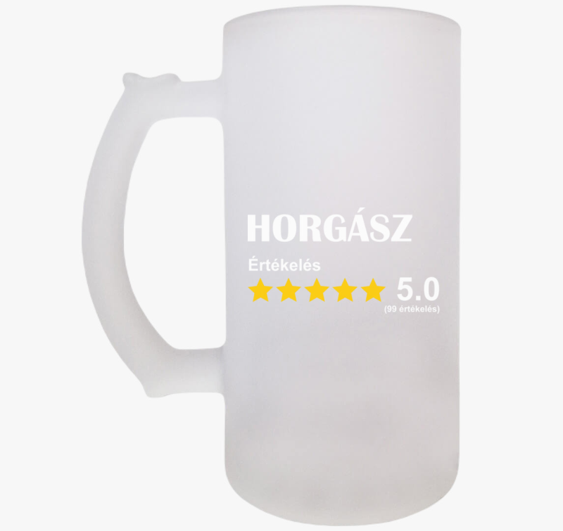 Horgász értékelős söröskorsó