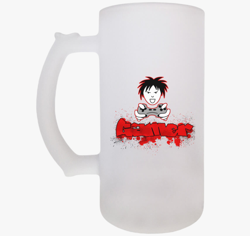 Gamer feliratú söröskorsó