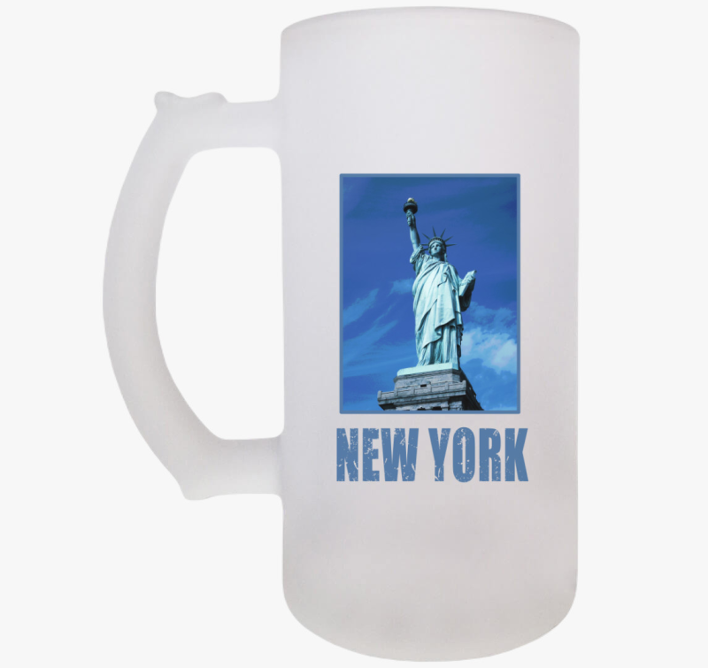 New York kék  söröskorsó