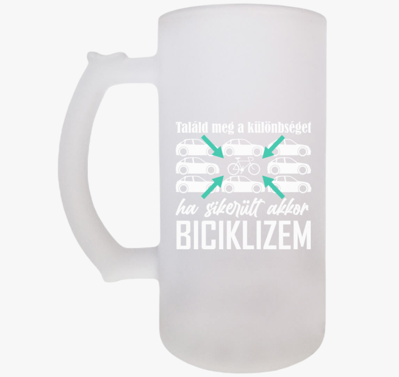 Biciklis különbség mintás söröskorsó