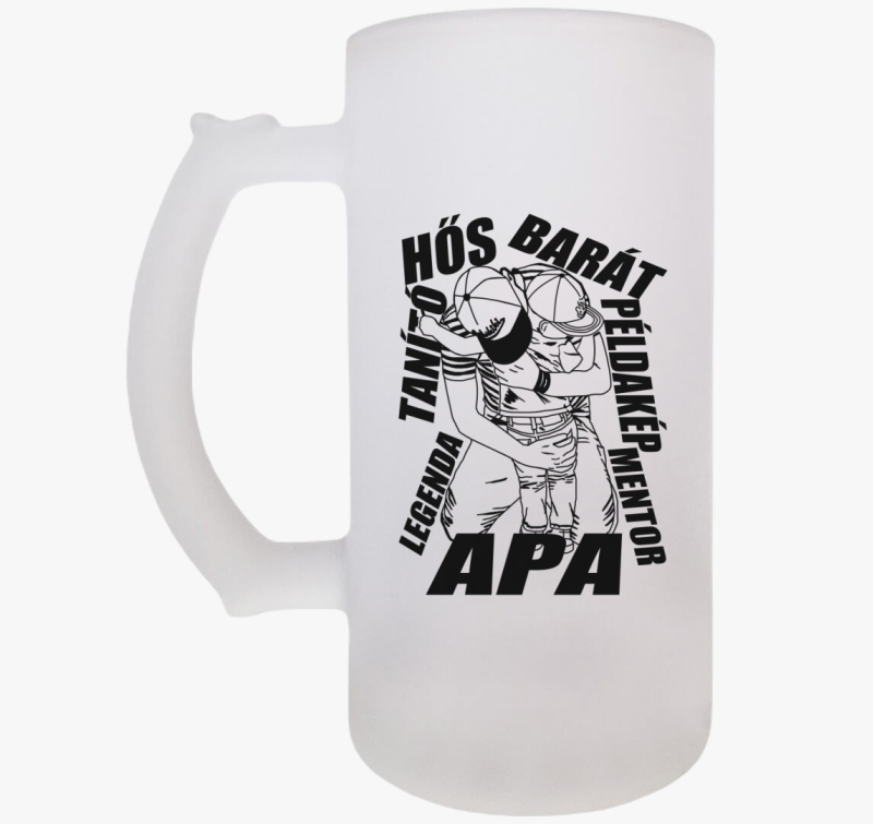 Apa ölel kisfiút Hős Barát Példakép söröskorsó