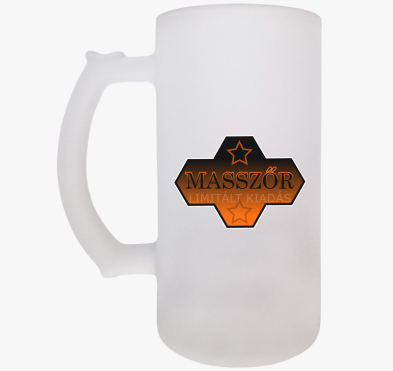 Limitált kiadású masszőr söröskorsó