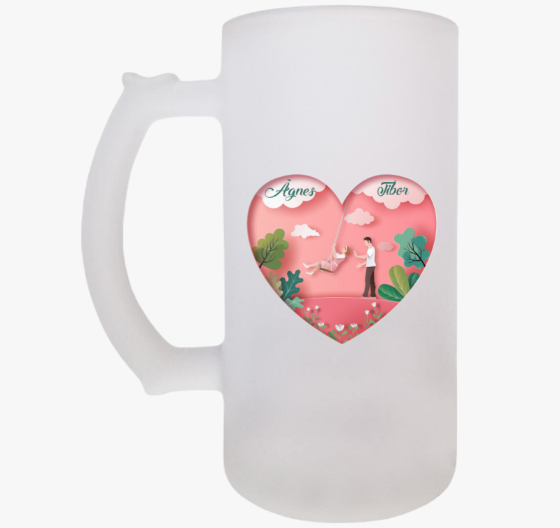 Valentin napi söröskorsó-egyedi névvel