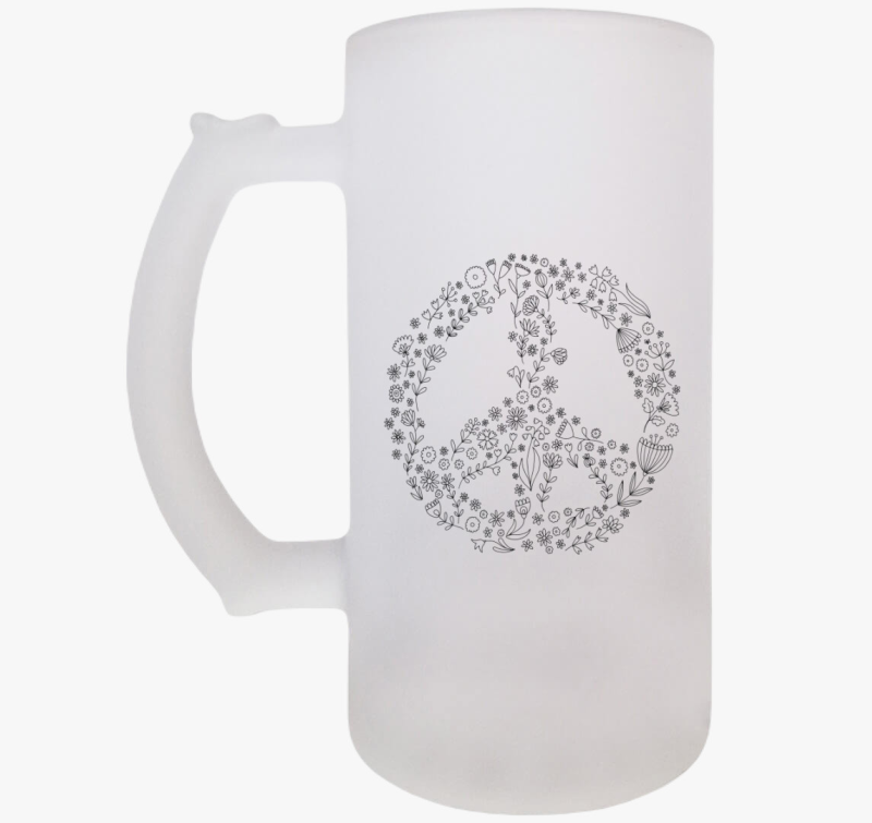 Békejel virágokból - színezhető söröskorsó