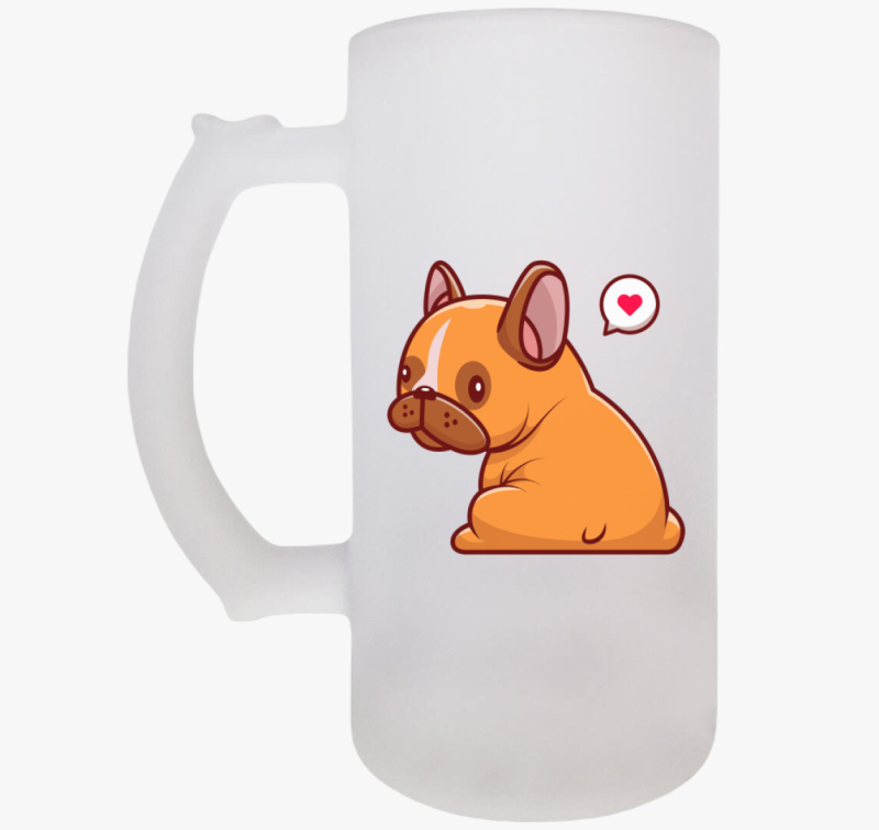 Szivecskés francia bulldogos söröskorsó