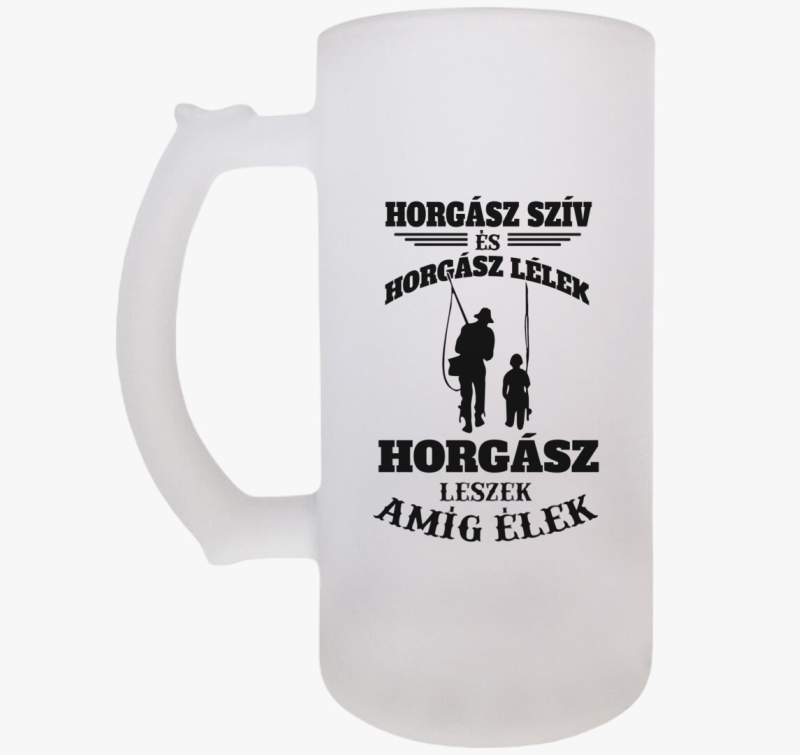 Horgász szív és horgász lélek söröskorsó