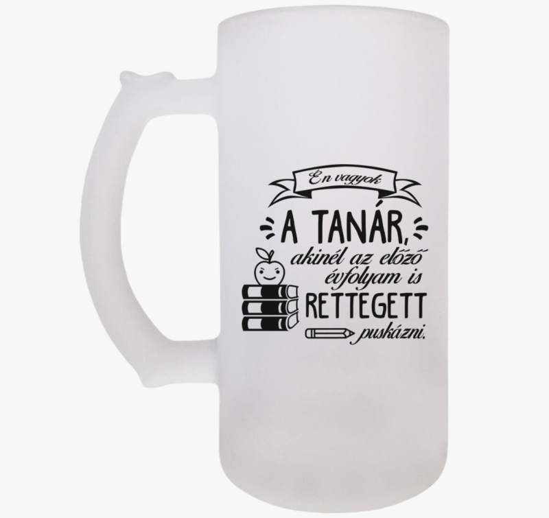 Rettegett tanár söröskorsó