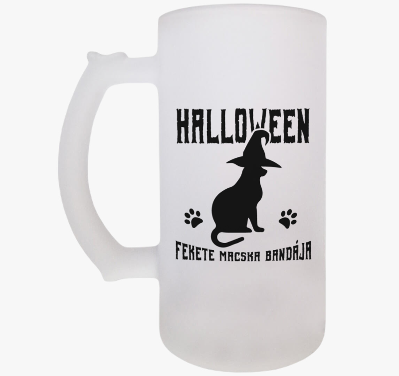 Fekete macska bandája Halloween söröskorsó