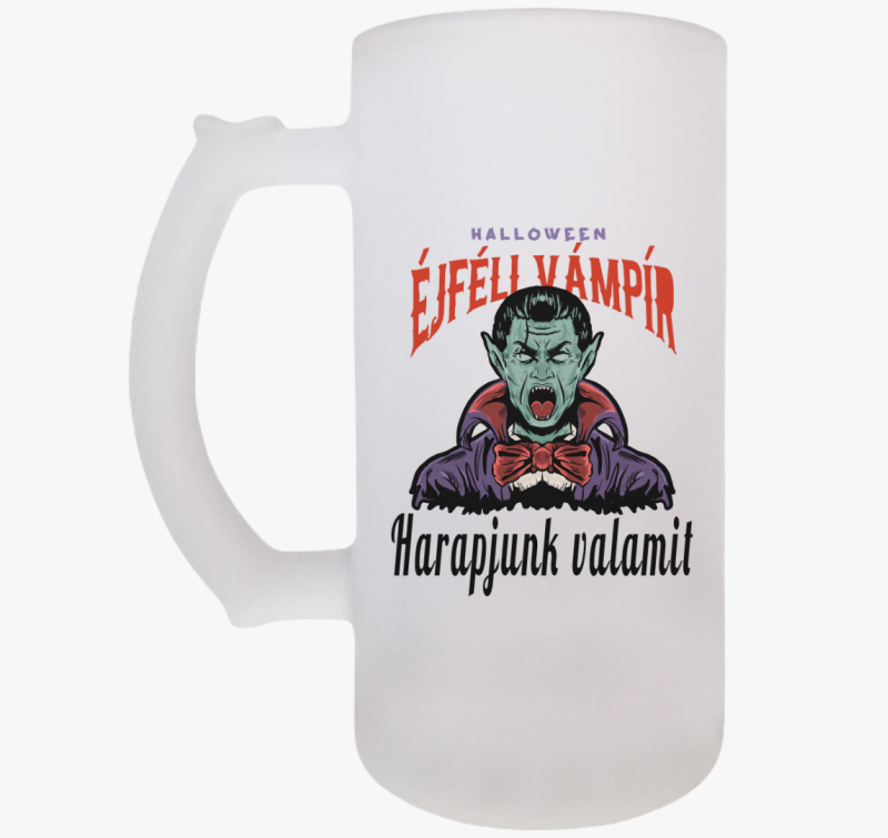 Éjféli vámpír halloweeni söröskorsó
