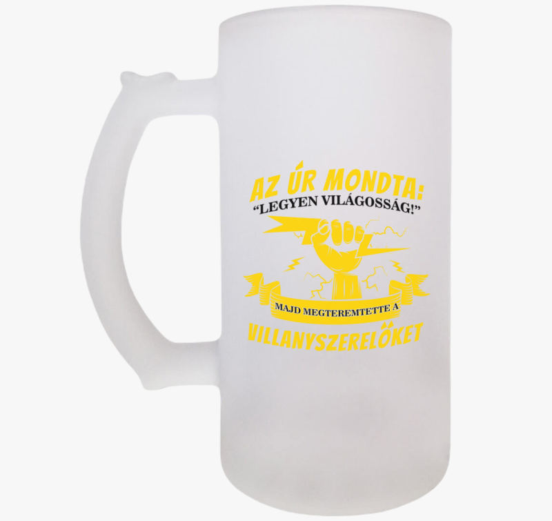 Az úr megteremtette a villanyszerelőket söröskorsó