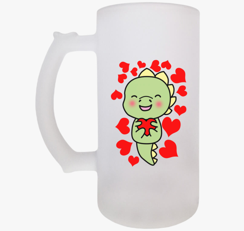 Dínó szívet fúj elkapta söröskorsó