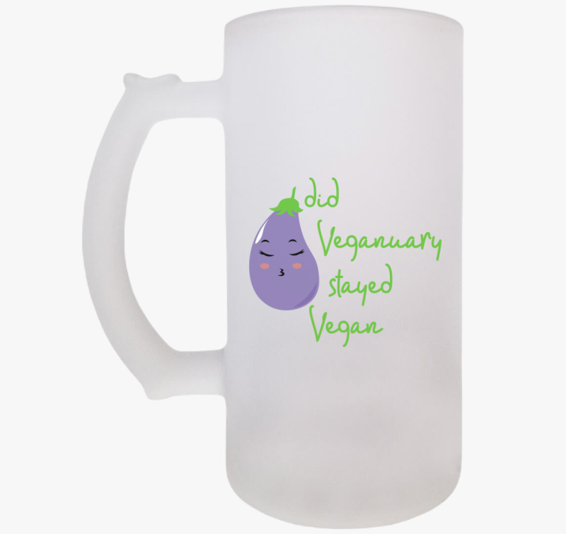 Did Veganuary padlizsános (zöld betűs) söröskorsó