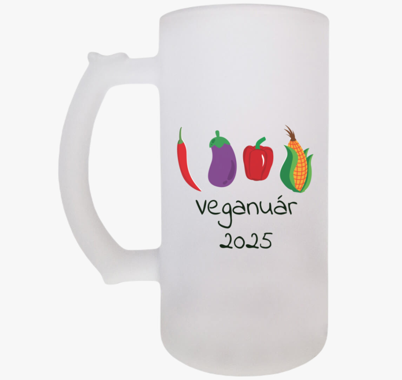 Veganuár 2023 (zöldségekkel) söröskorsó