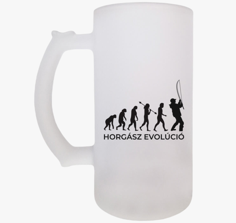 Horgász evolúció söröskorsó