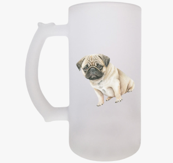 Mopsz akvarell sörös