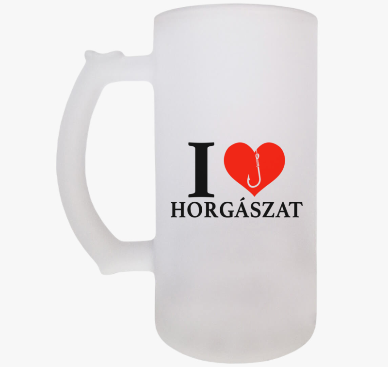 I love horgászat söröskorsó