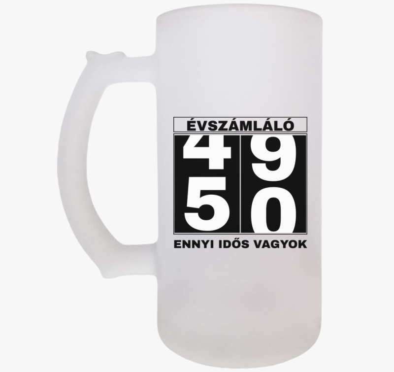 Évszámláló 50 éves szülinapi söröskorsó