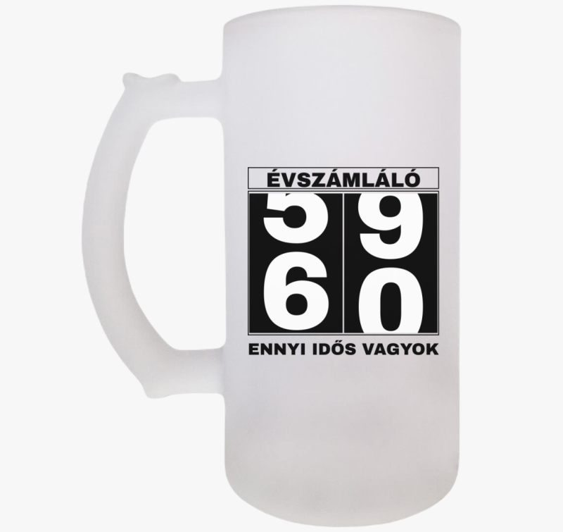 Évszámláló 60 éves szülinapi söröskorsó