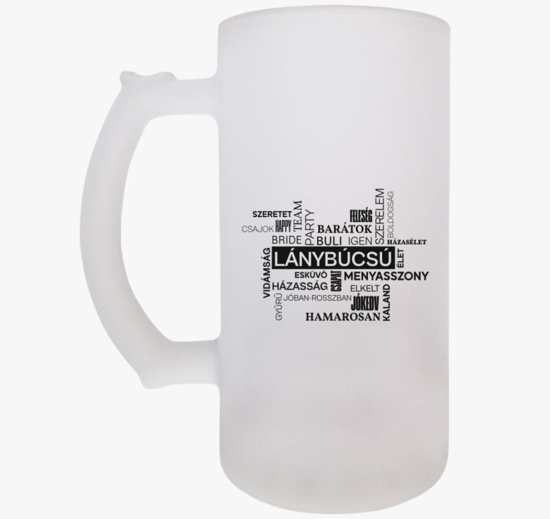 Szófelhős lánybúcsú söröskorsó