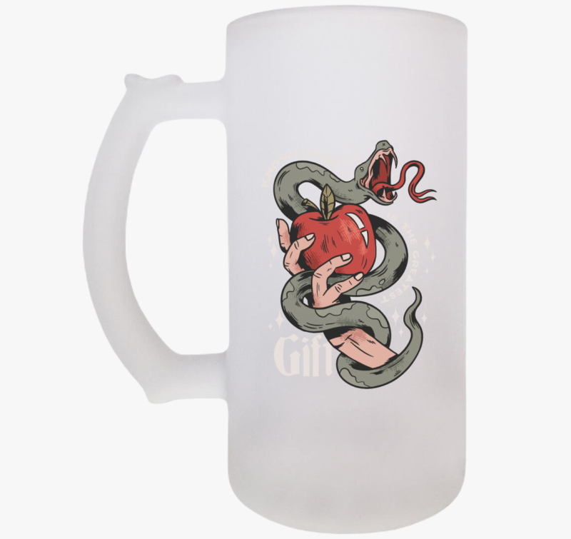 A tudás ajándék söröskorsó