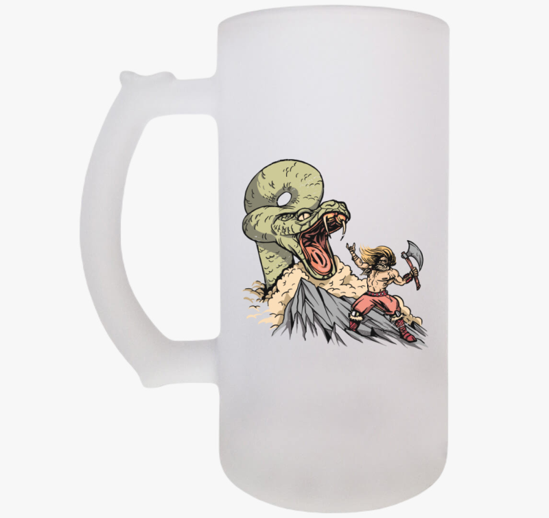 Thor és Jormungandr harca söröskorsó