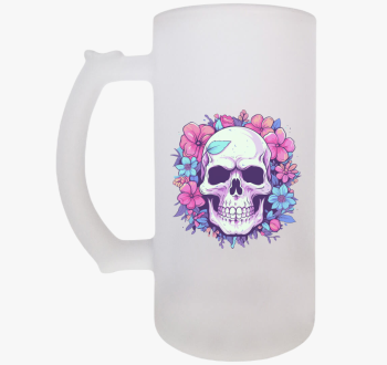 Virágos koponya pink...