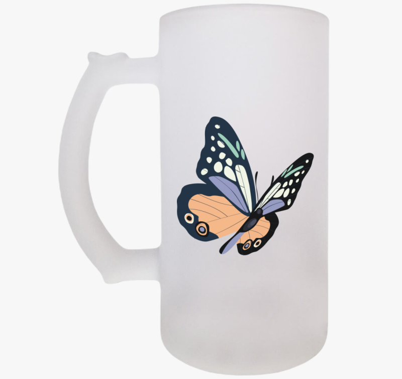 Gyönyörű pillangó söröskorsó