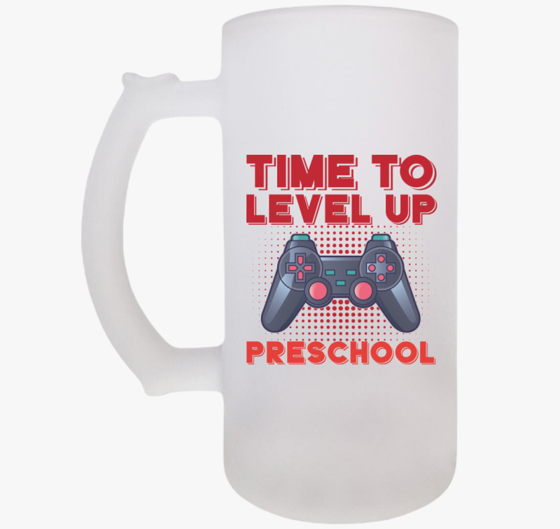 Preschool piros feliratos söröskorsó