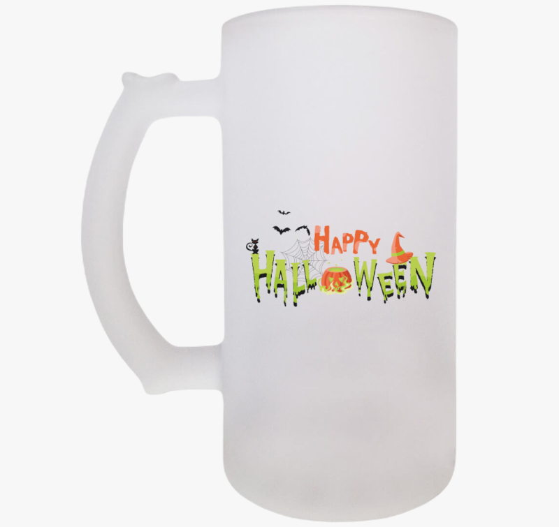 Happy Halloween felirat söröskorsó