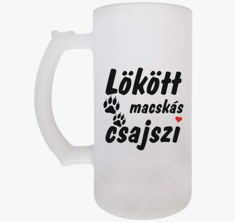 Lökött macskás csajszi söröskorsó